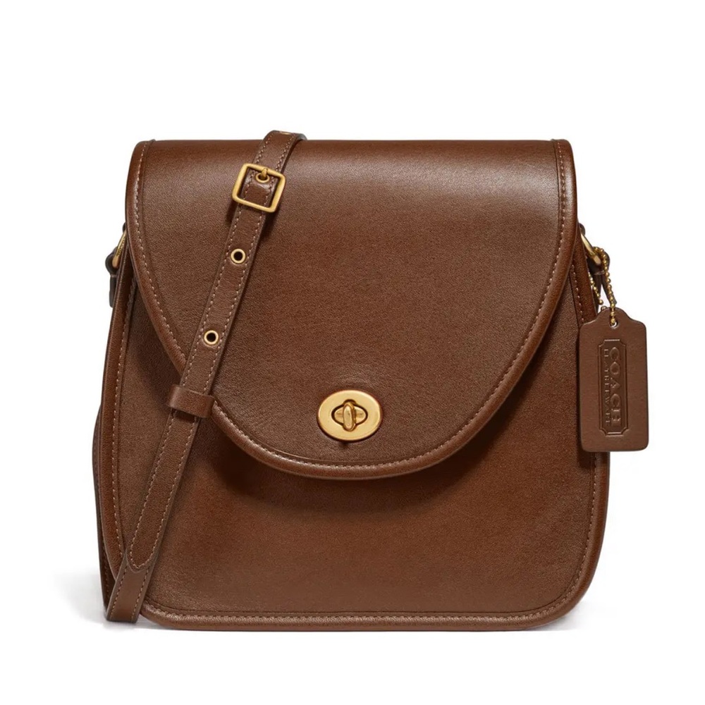 Coach glovetan flap square shoulder bag